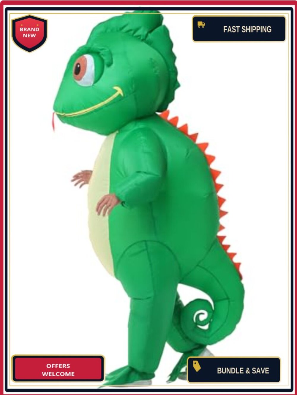 Adult Inflatable Lizard Costume Chameleon Blow Up Suit Full Body